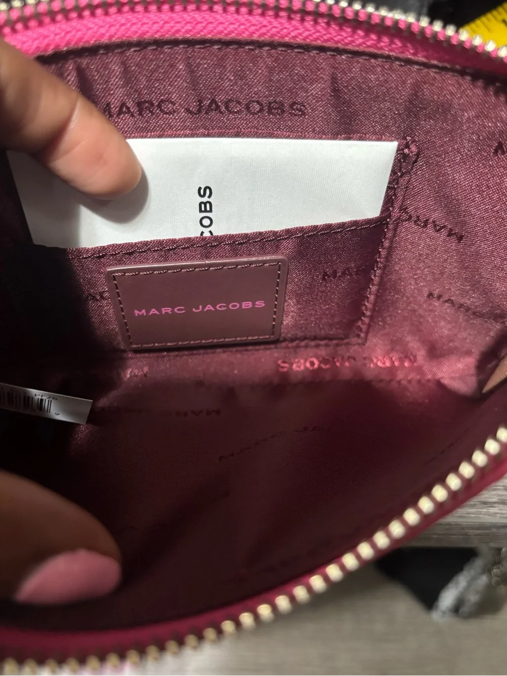 NWT - Marc Jacobs Hot Pink Pebbled Leather Wristlet